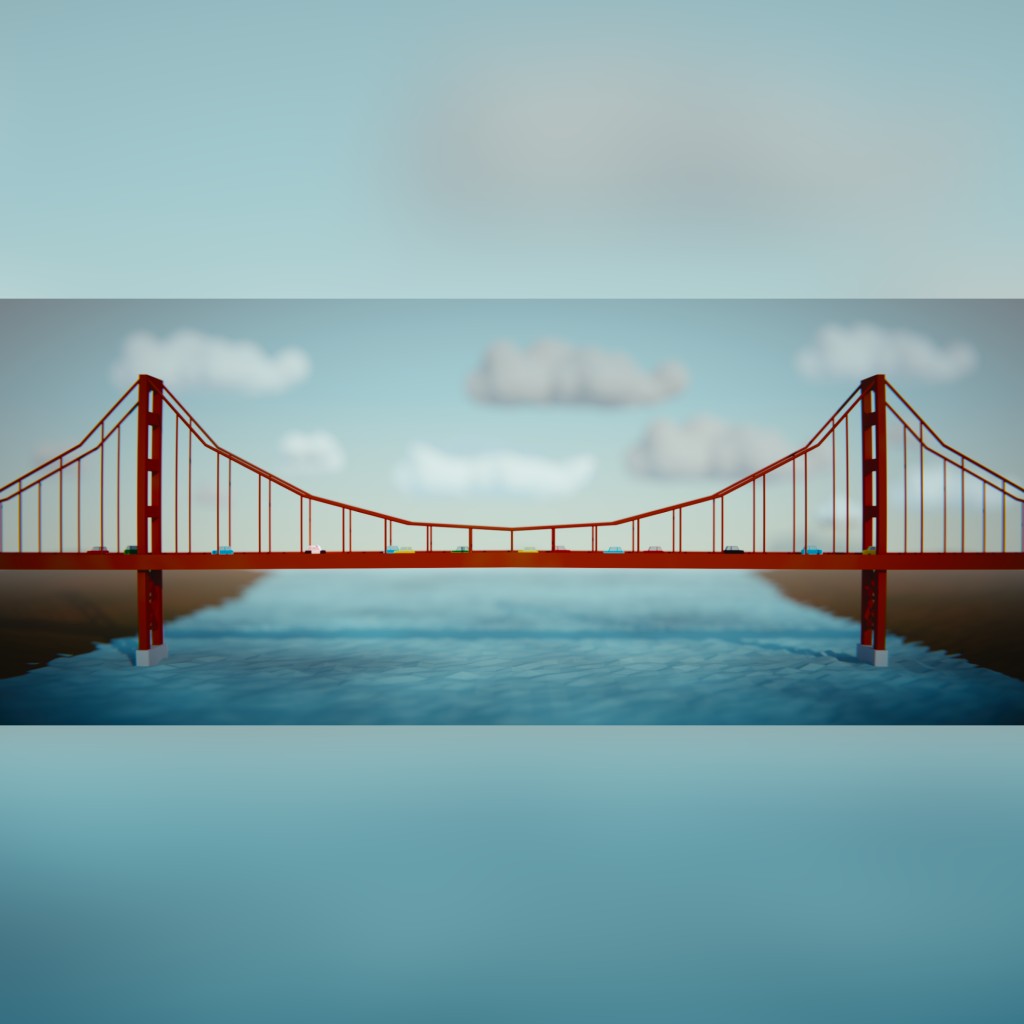 Low Poly Golden Gate preview image 1